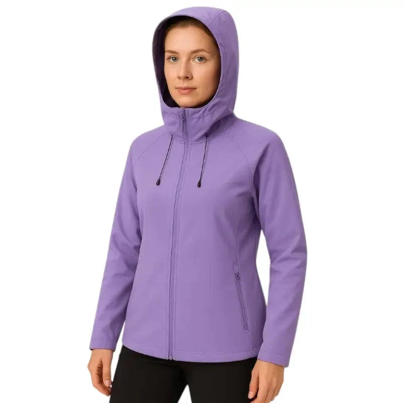 Women's Softshell Jacket - Water-Resistant & Hooded - Fleece Lined