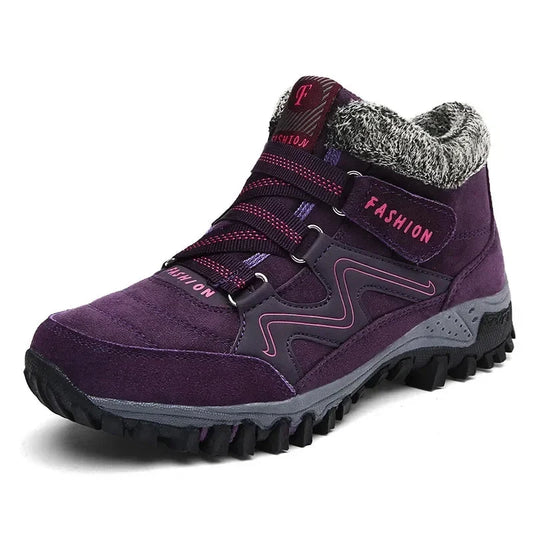 Waterproof Winter Boots for Women - Hiking Style - Bungee Lace