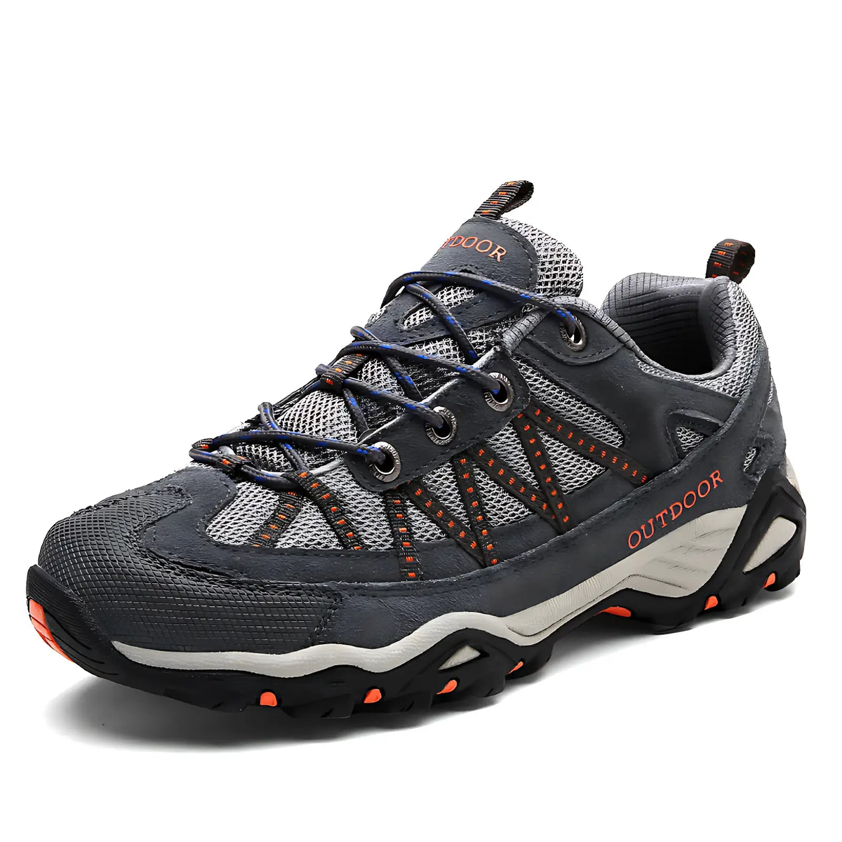 Women's Hiking Shoes - Lugged Sole - Suede & Mesh