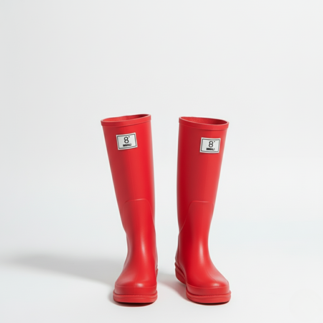 Women's Rubber Rain Boots - Waterproof & Slip-On - Non-Slip Sole
