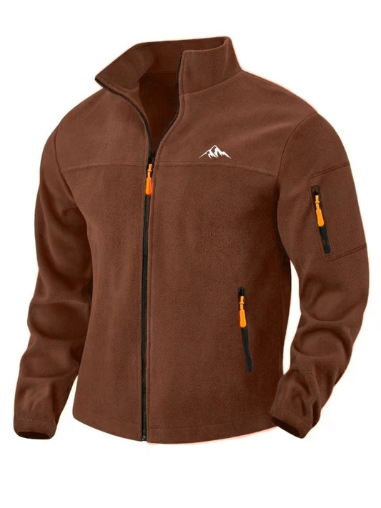 Men's Fleece Jacket - Windproof & Warm - Stand Collar Full Zip