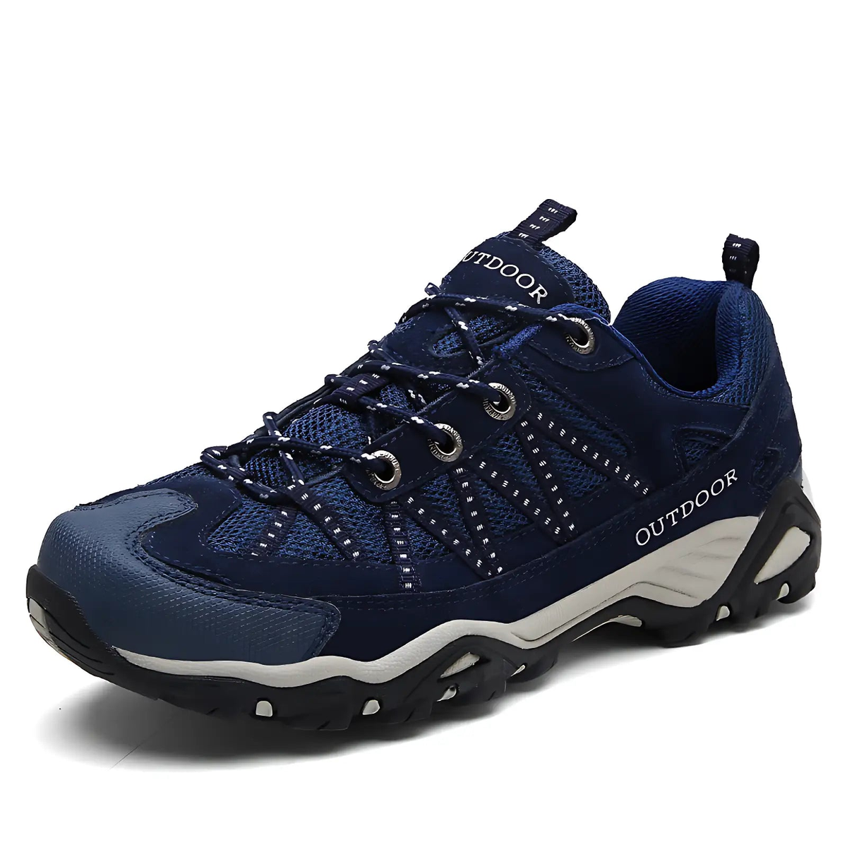 Women's Hiking Shoes - Lugged Sole - Suede & Mesh