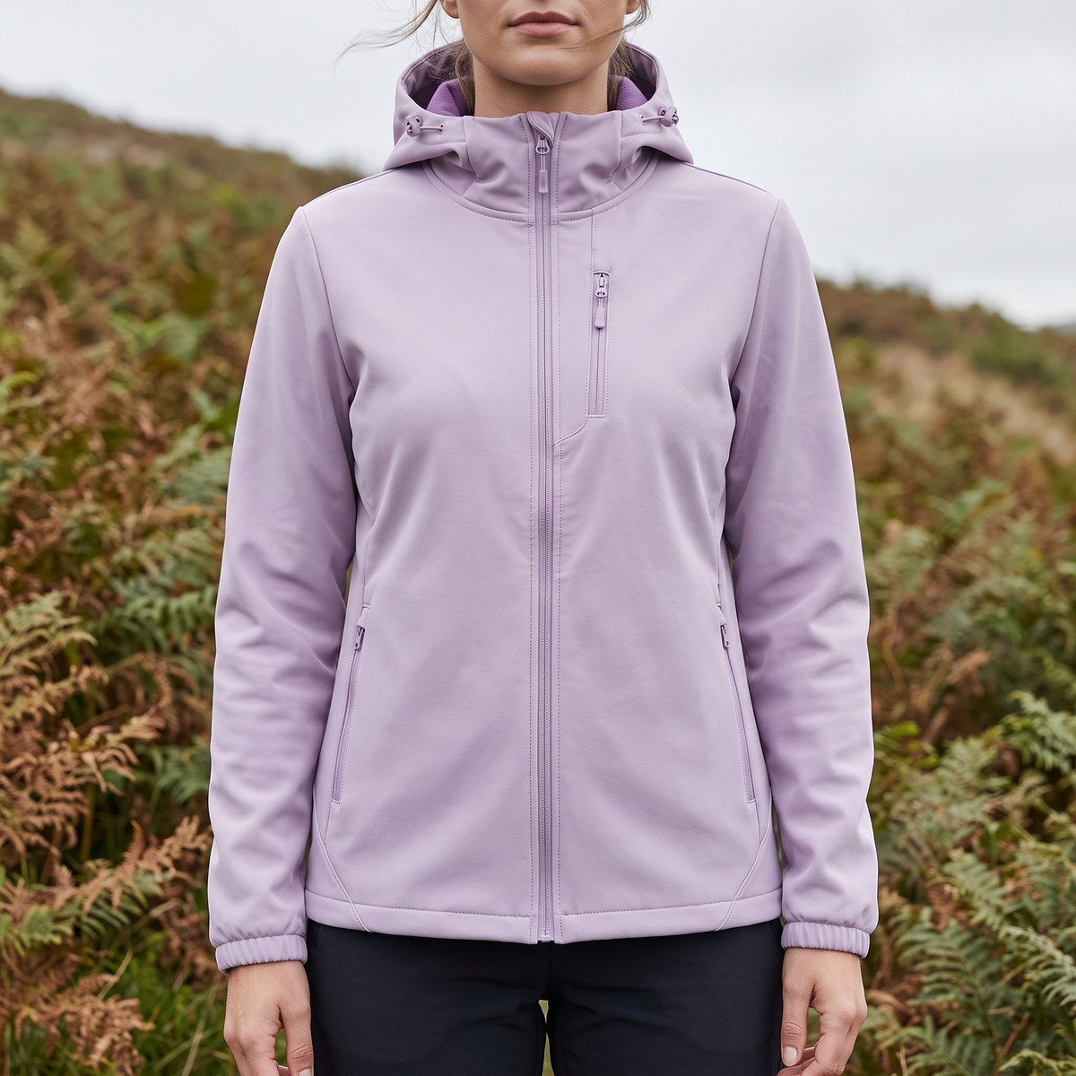 Women's Windbreaker Jacket - Fleece-Lined Softshell - Wind & Water-Resistant