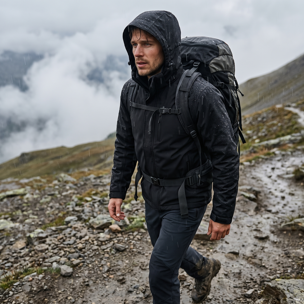 Men's Waterproof Jacket - Fleece-Lined & Windproof