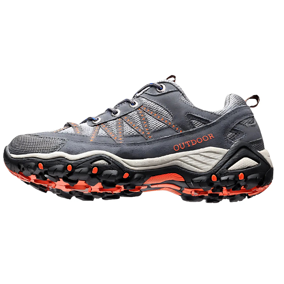 Women's Hiking Shoes - Lugged Sole - Suede & Mesh