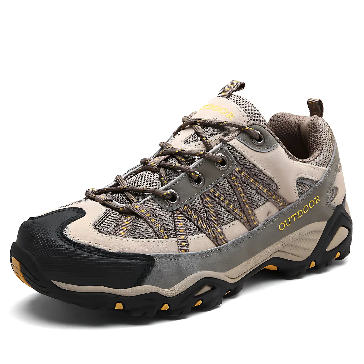 Women's Hiking Shoes - Lugged Sole - Suede & Mesh