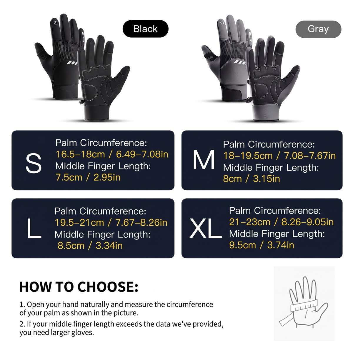 Bike Gloves - Winter Touchscreen - Windproof