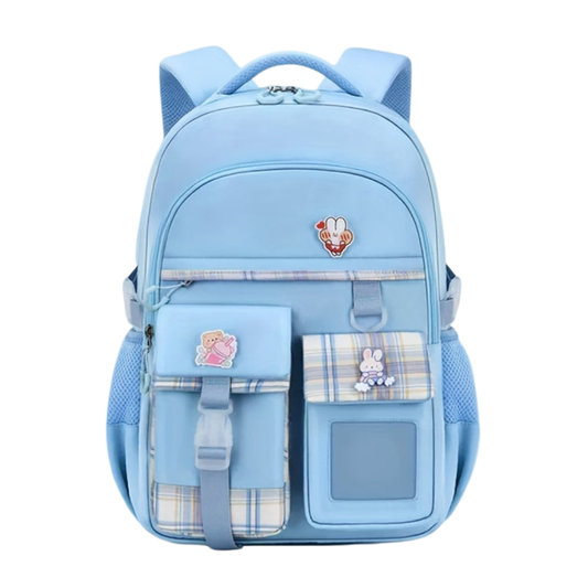Girls Backpack - Ergonomic - Bunny Print with ID Window