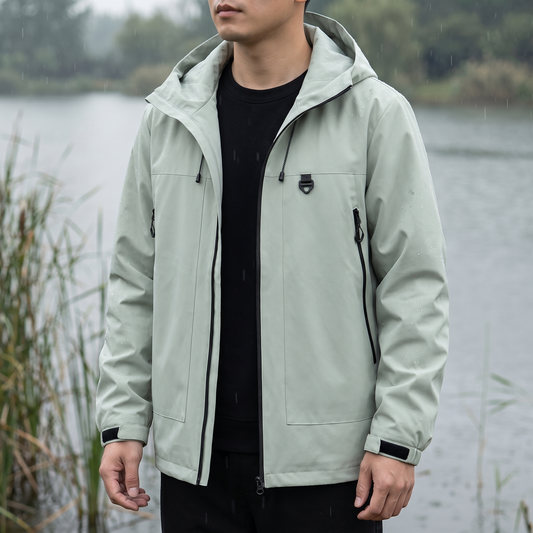 Men's Rain Jacket - Waterproof 5,000mm, Windproof Hood