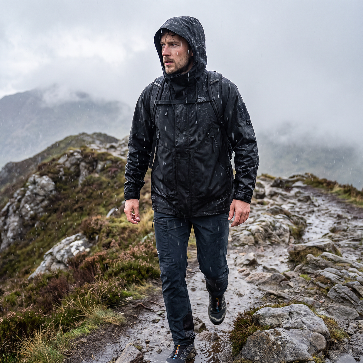 Waterproof Rain Jacket - Unisex Windbreaker with Hood