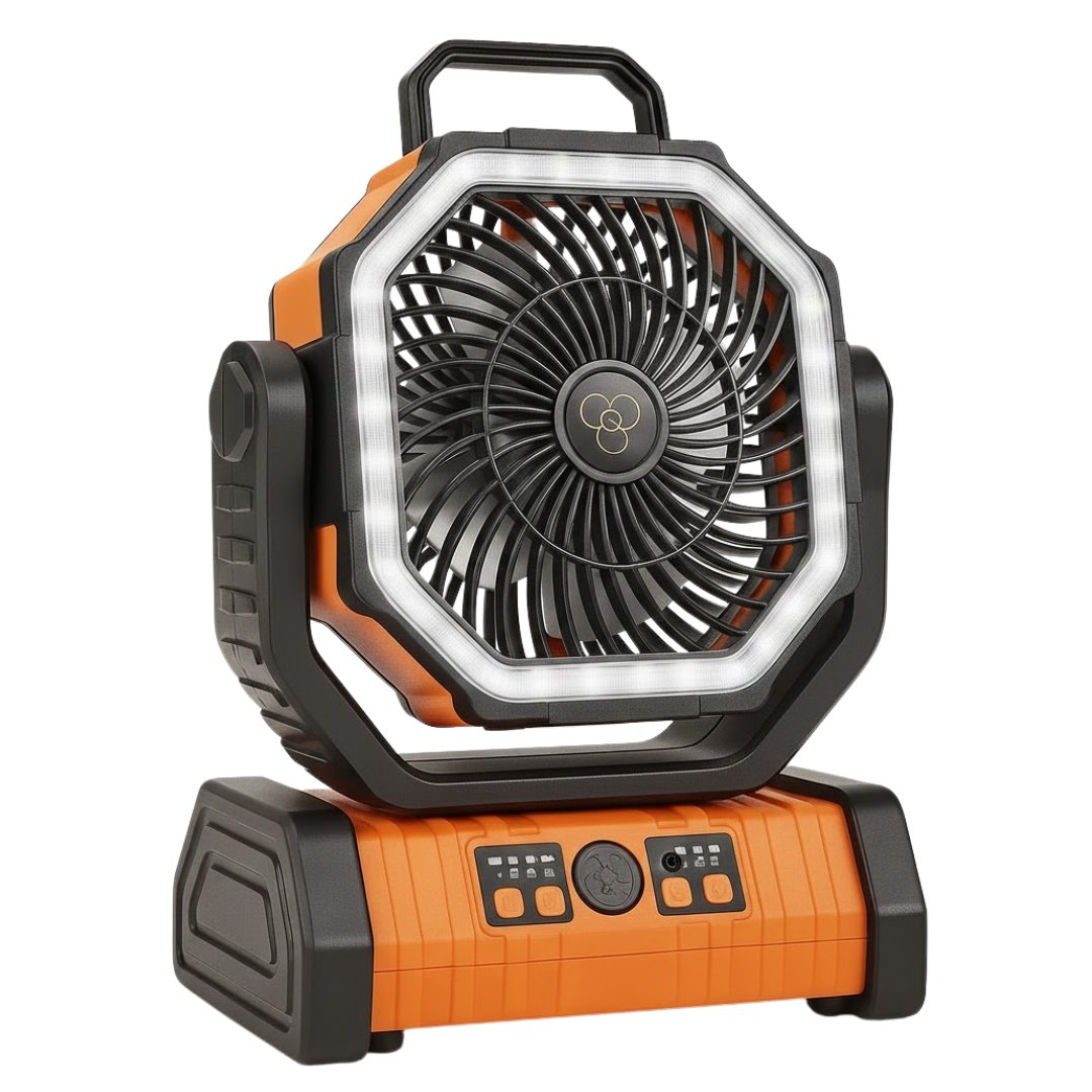 Camping Fan – 3-in-1 Wireless Fan – LED Light