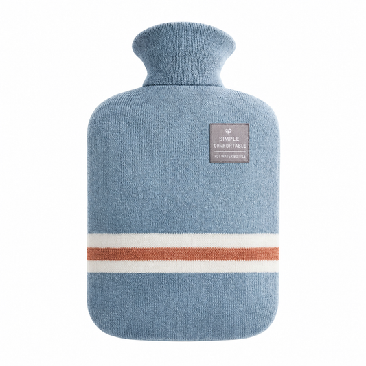 Hot Water Bottle - Knit Cover - Warm for 6 Hours