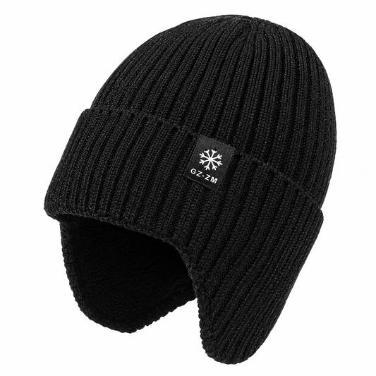 Winter Beanie with Ear Flaps - Fleece-Lined - Unisex
