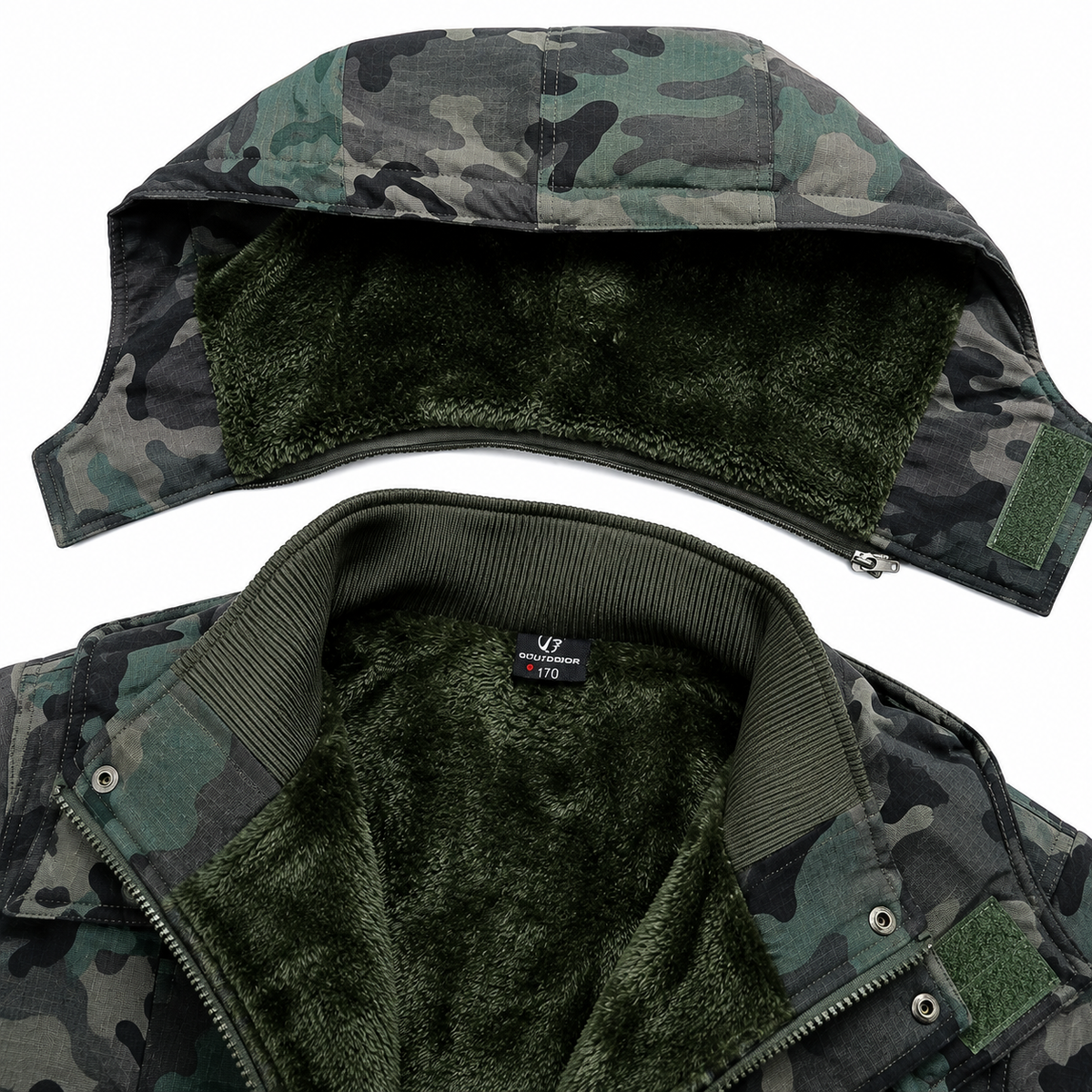 Men's Thickened Winter Coat - Detachable Hood - Multi-Pocket Workwear