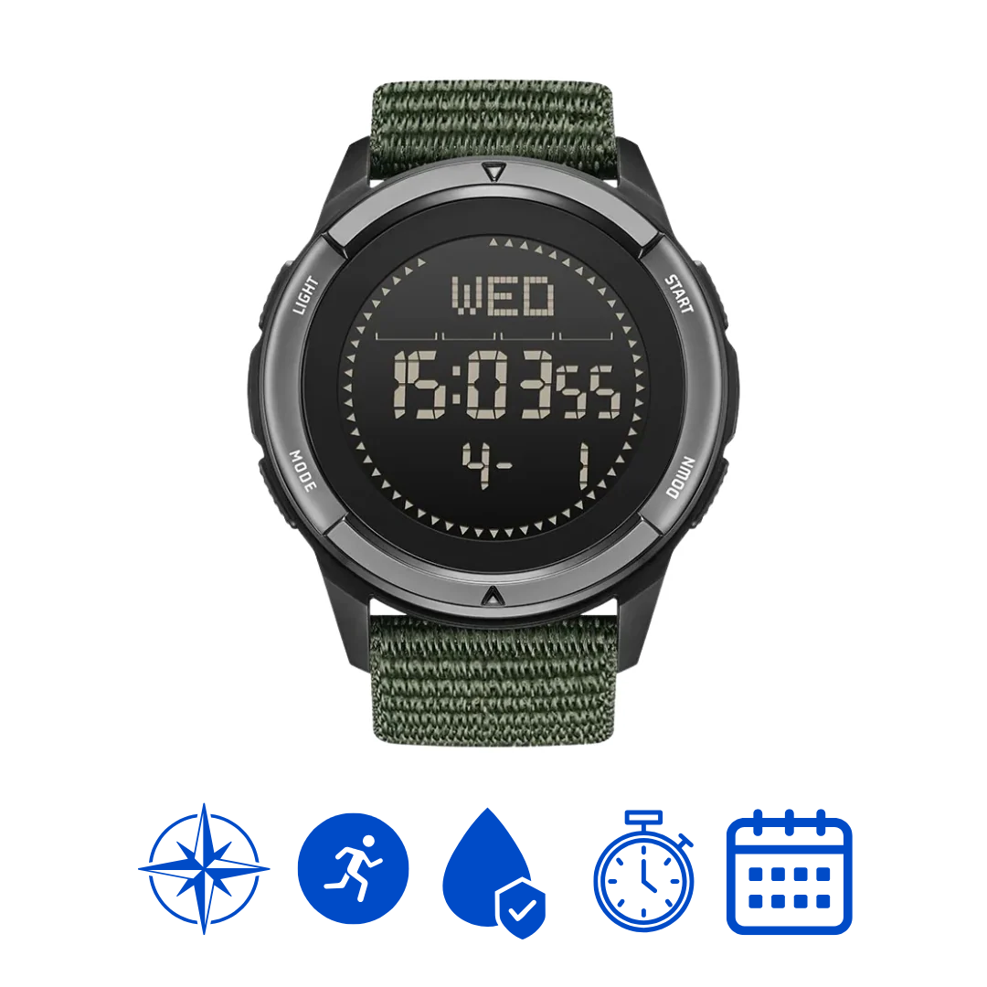 Digital Military Watch – Pedometer & Compass – Waterproof