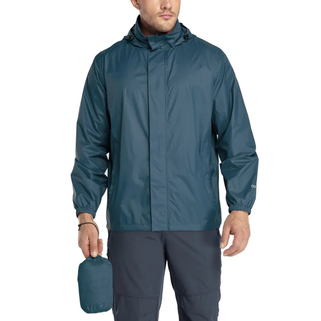 Men’s Rain Jacket – Lightweight with Hood – Waterproof Windbreaker