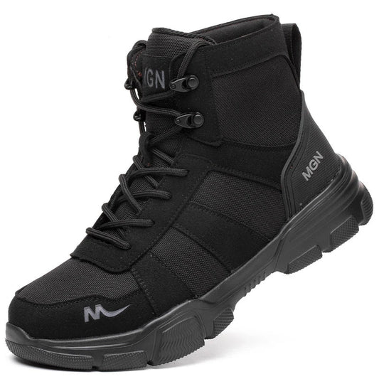 Steel Toe Work Boots - Puncture-Proof Tactical Safety Boots - Non-Slip