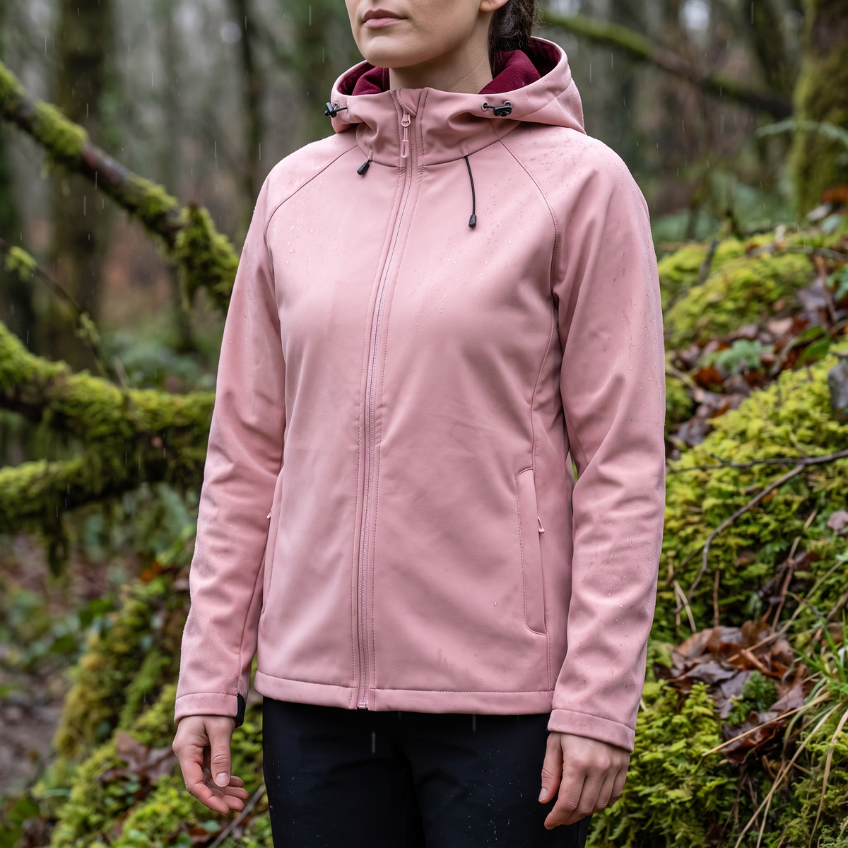 Women's Softshell Jacket - Water-Resistant & Hooded - Fleece Lined