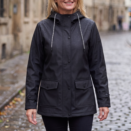 Women's Rain Jacket - Waterproof & Windproof - Fleece Lined