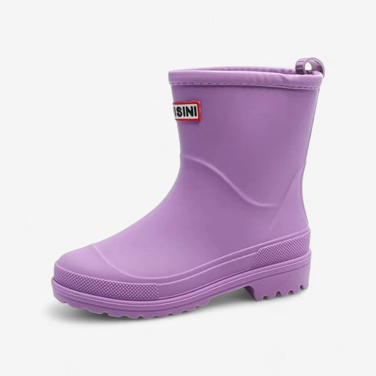 Women's Short Rain Boots - Waterproof Slip-On - Non-Slip Sole