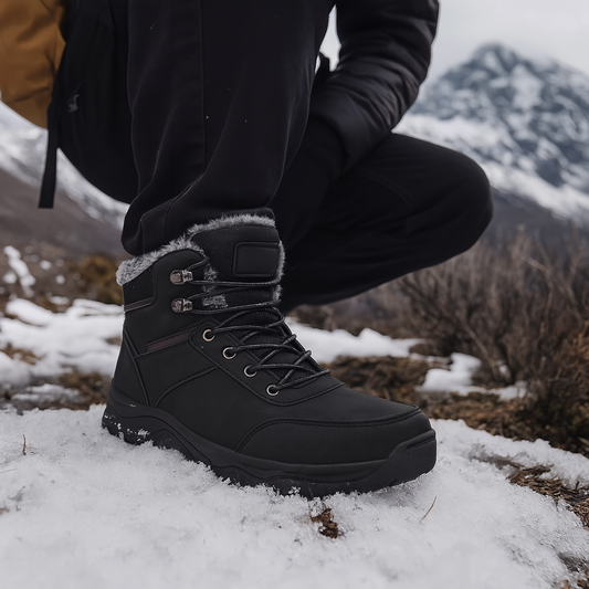 Men's Winter Boots - Waterproof & Warm Lined - Non-Slip Grip