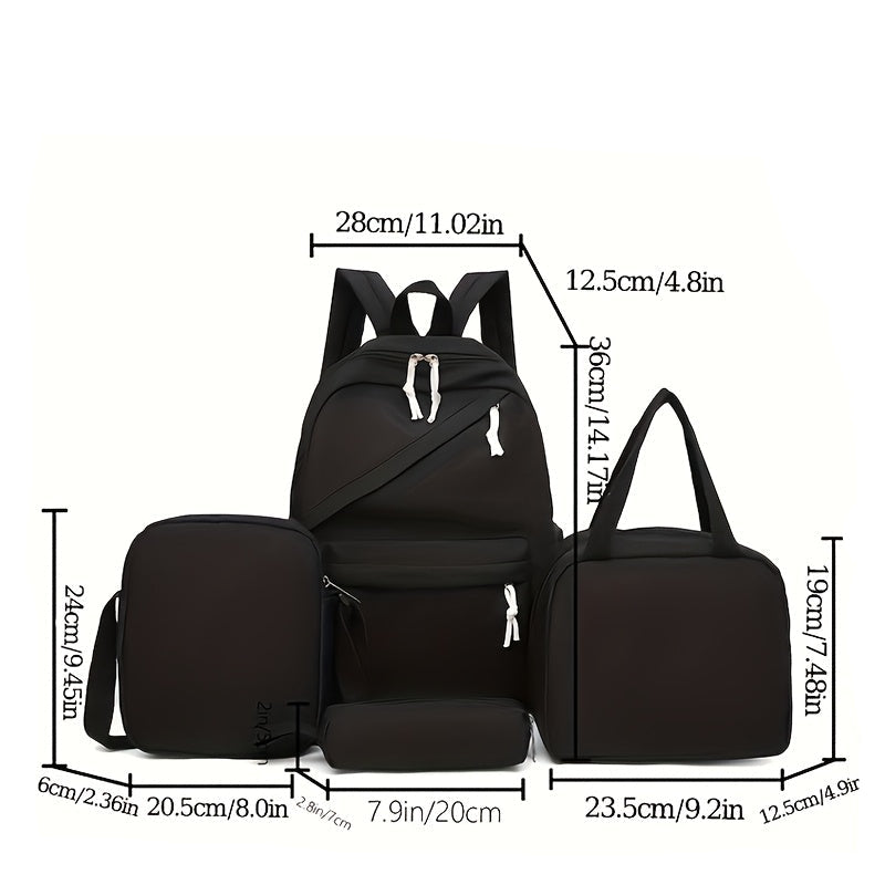 Girls Backpack Set - 4-in-1 with Crossbody Bag and Pencil Case