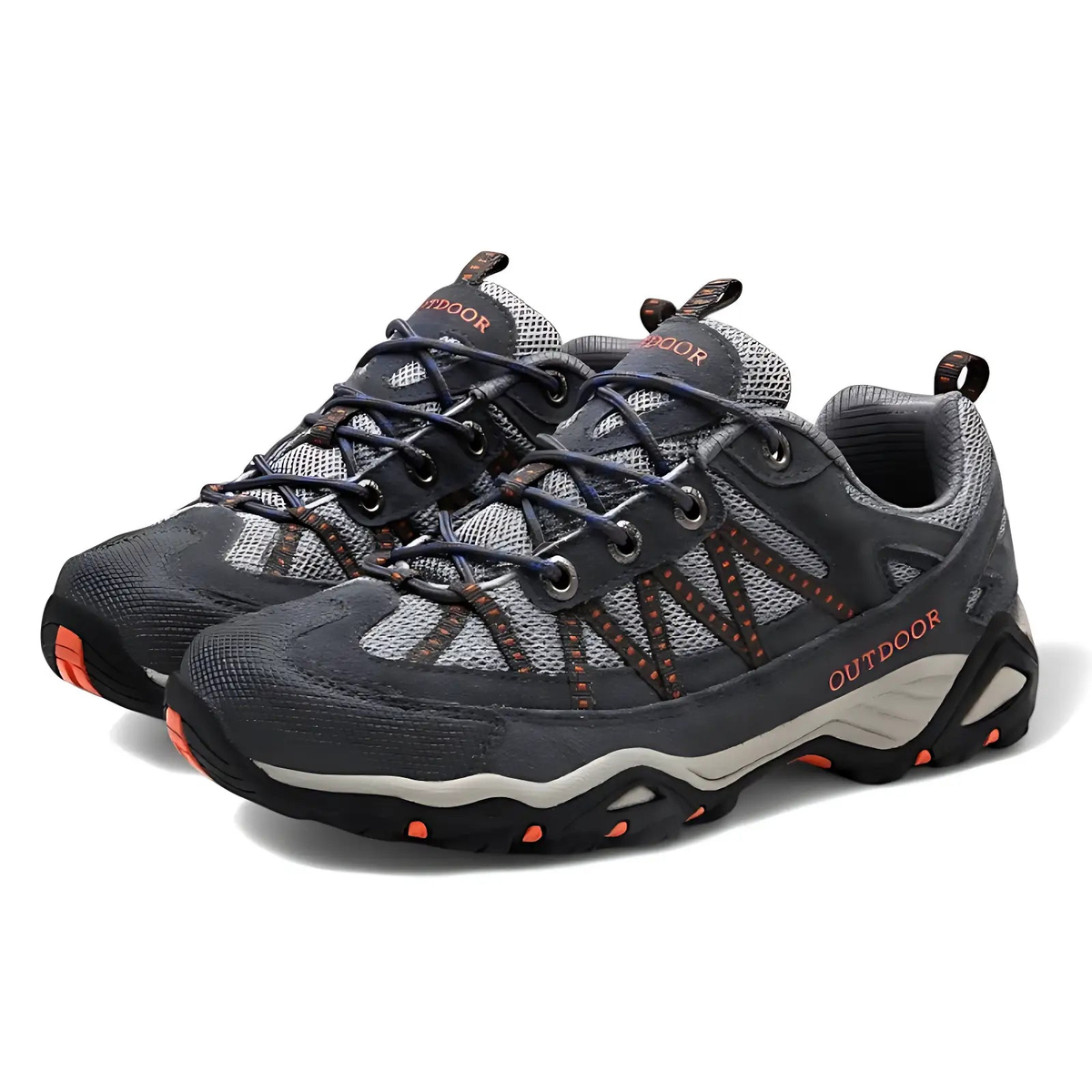 Women's Hiking Shoes - Lugged Sole - Suede & Mesh