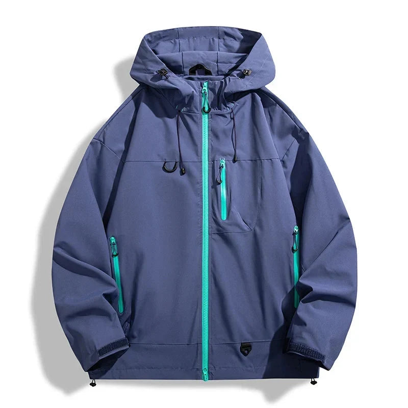 Unisex Rain Jacket - Waterproof & Windproof - Adjustable Hood