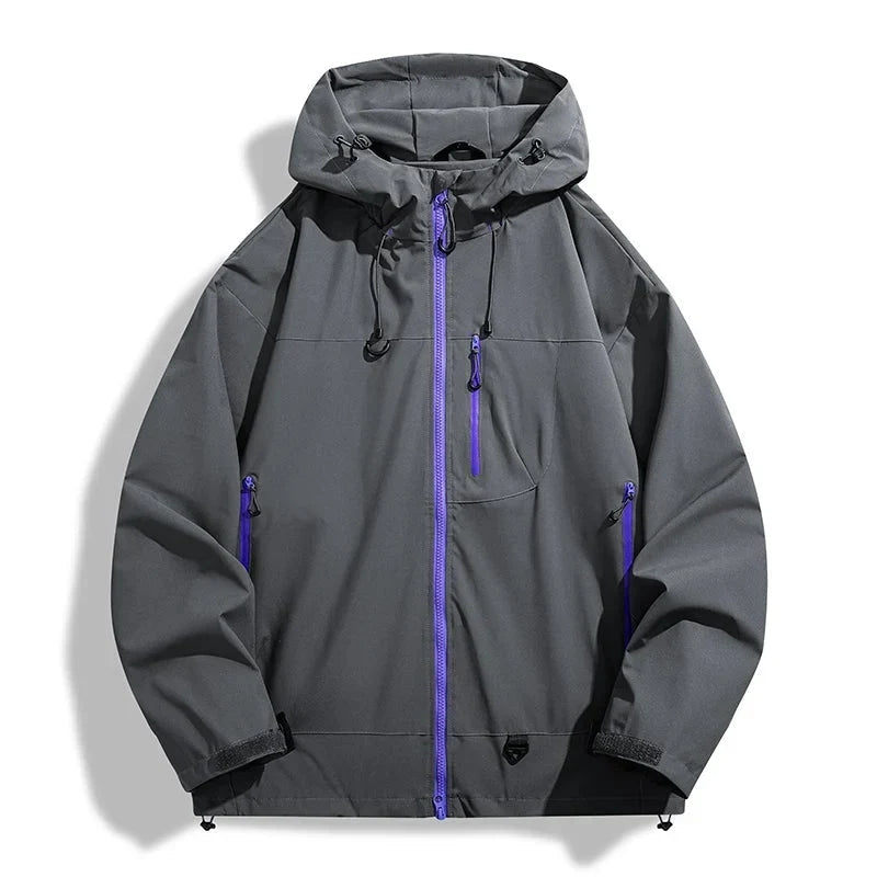 Unisex Rain Jacket - Waterproof & Windproof - Adjustable Hood