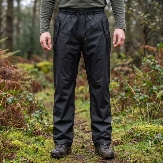 Rain Pants - Waterproof Pull-On Design - Packable & Reflective