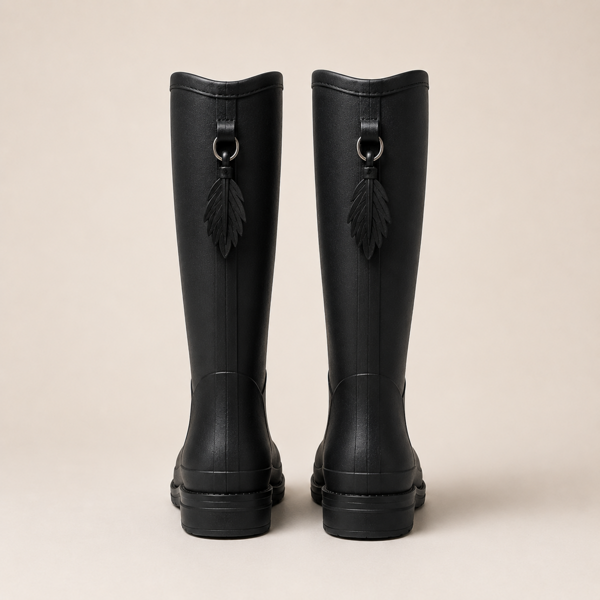 Women's Rubber Rain Boots - Waterproof & Slip-On - Non-Slip Sole