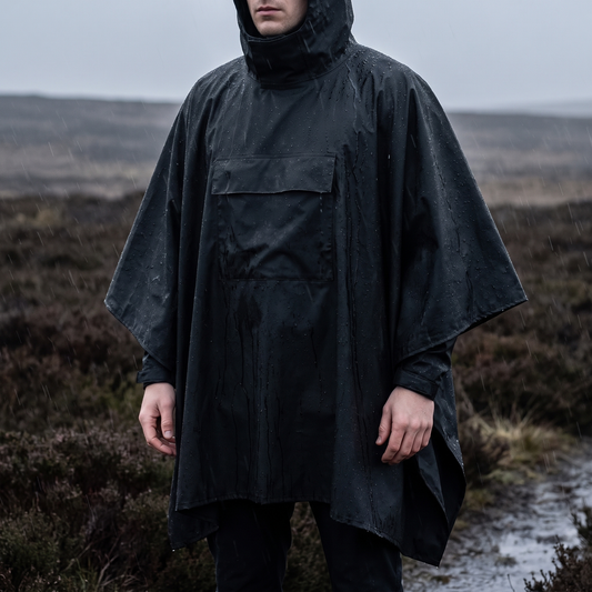 Rain Poncho - Hooded & Covers Your Backpack - Big Storm Pocket