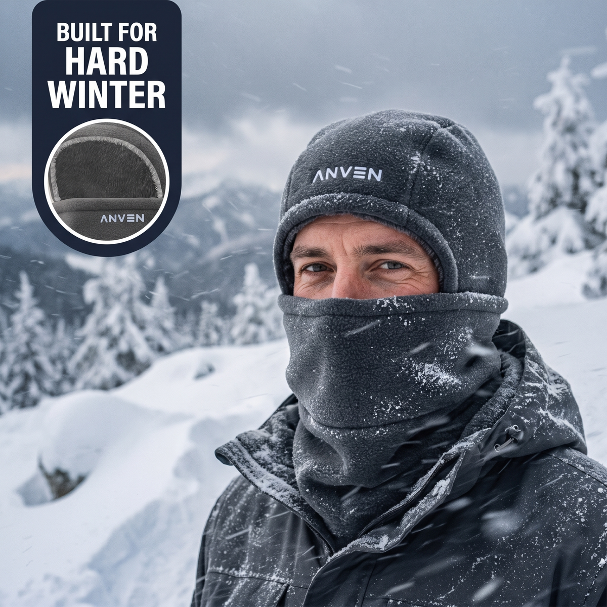Fleece Balaclava - Thermal Winter Ski Mask - Adjustable Full Face Cover