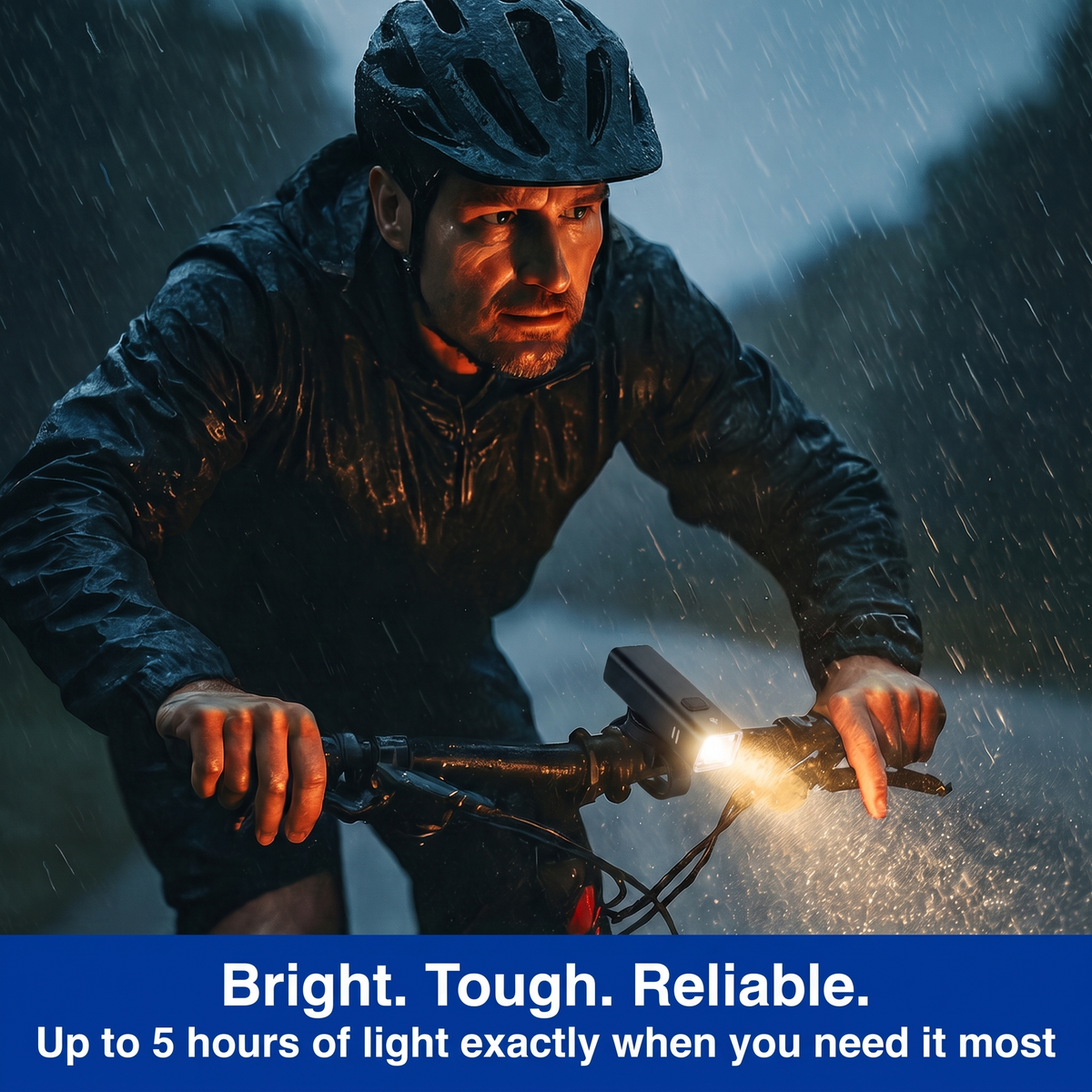 Bike Front Light - USB Rechargeable - Up to 5 Hours Runtime