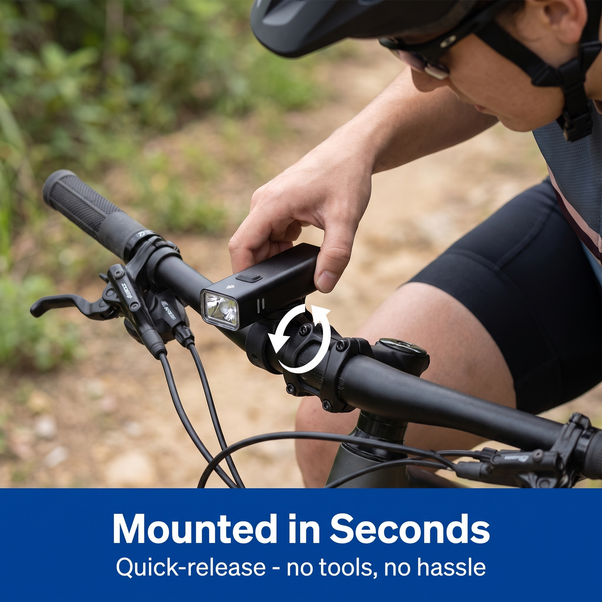 Bike Front Light - USB Rechargeable - Up to 5 Hours Runtime