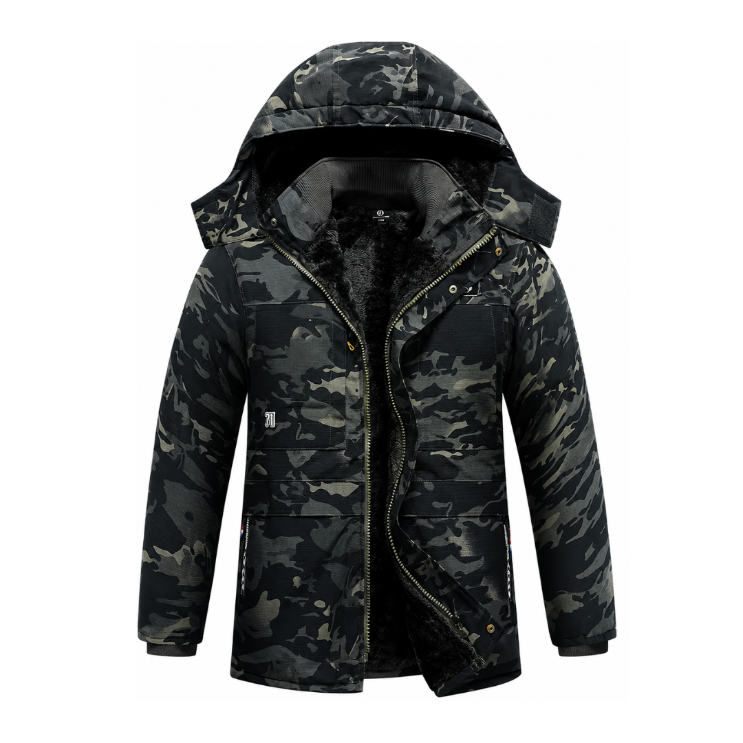 Men's Thickened Winter Coat - Detachable Hood - Multi-Pocket Workwear
